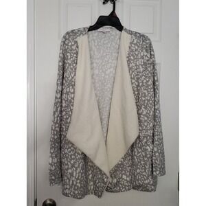 New Direction Womans Cardigan Sweater With Sharpa Iining Size Large
